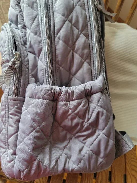 Vera Bradley | Quilted nylon campus backpack, floral interior | Gray | OS - Picture 8 of 13